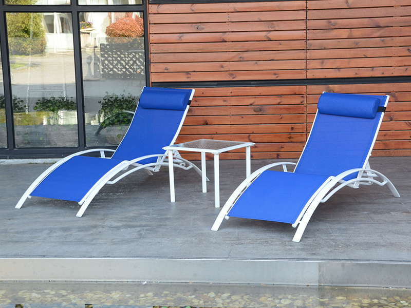SunLounger Santai Luar Ruang, Furnitur Luar Ruang, Kursi Lounge Cair Aluminium YQ-TB-426A