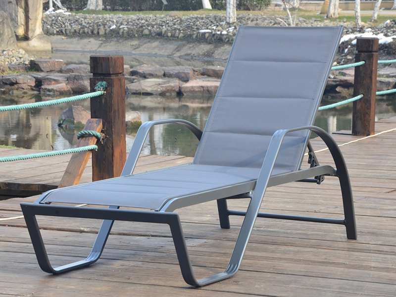 Kolam Renang Tempat Tidur Matahari Lounger Double Textilene Outdoor Lounge YQ-TB-501A
