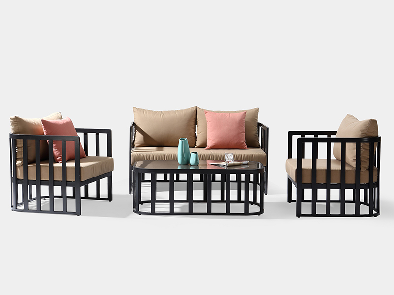 waktu luang aluminium furnitur luar ruangan dengan bantal YQA-1090