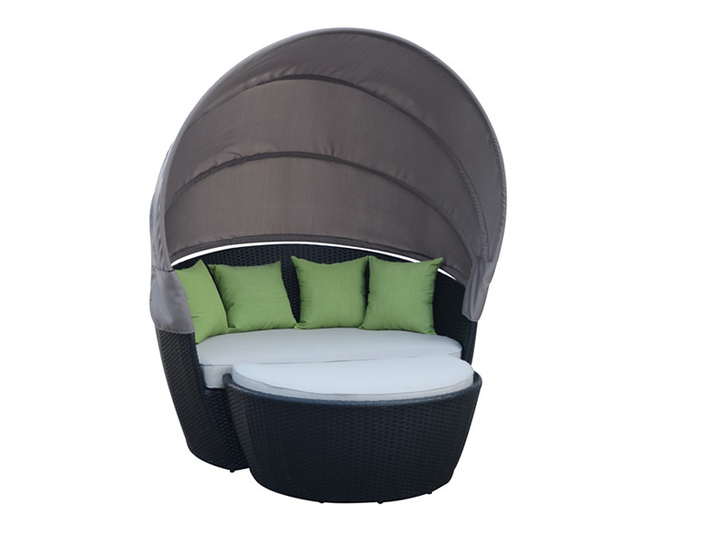 Tempat tidur kanopi rotan luar ruangan YQR-285