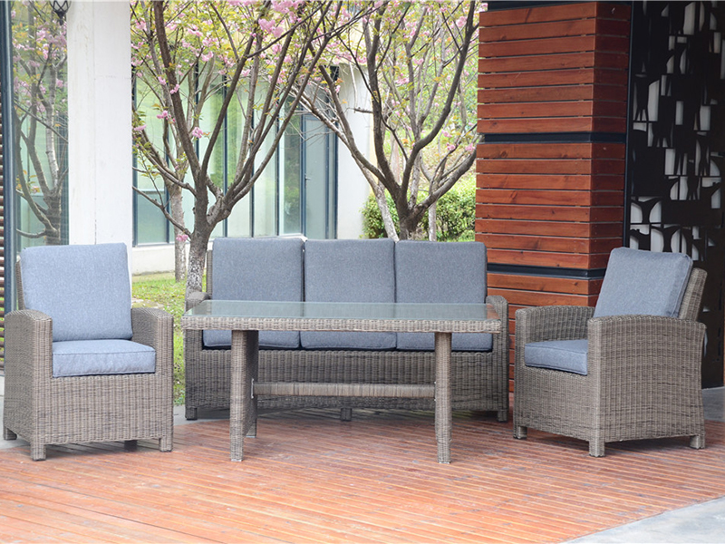Round Rotan menenun furnitur luar ruangan, furnitur taman YQR-501